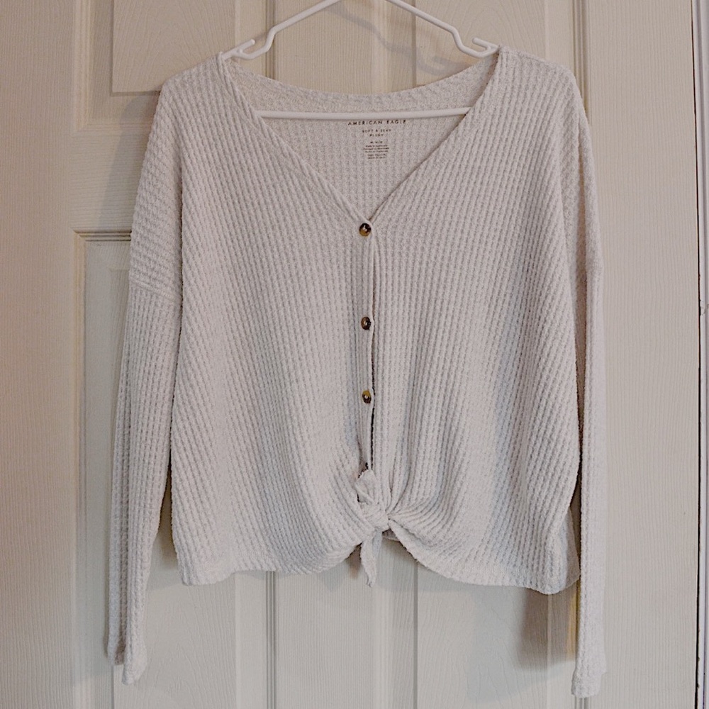American Eagle Soft and Sexy Oversized Waffle Knit Sweater